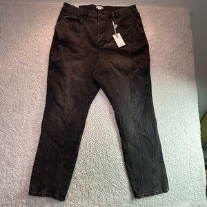 NWT Good American Black High Rise Jeans Size 18 Tapered Leg Sculpting Fit